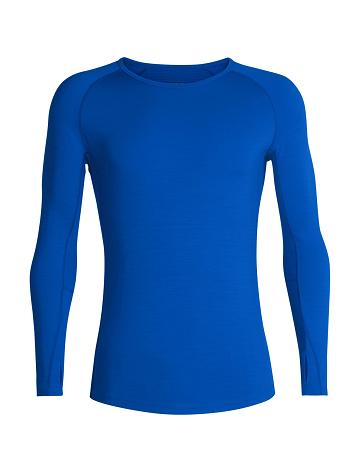 Men's Icebreaker BodyfitZone™ Merino 200 Zone Long Sleeve Thermal Crewe Top Base Layers Lazurite | CA 1591AHKP